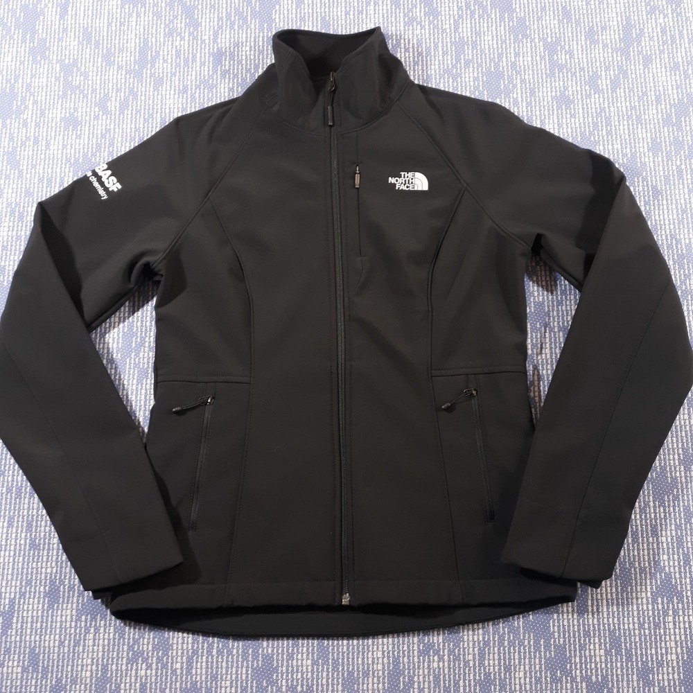 The North Face Windbreaker Jacket Womens Small Full Zip Black Windwall Lined
